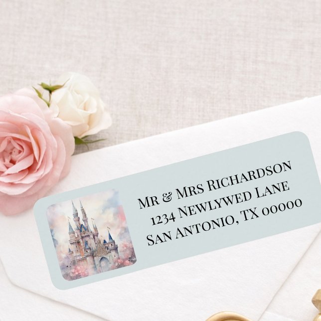 Enchanted Castle Fairytale Wedding Return Address Label (Creator Uploaded)