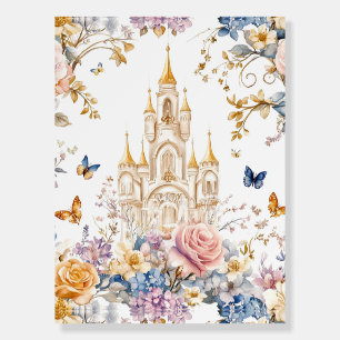Enchanted Castle in Bloom Pastel Floral Fairytale Foam Board
