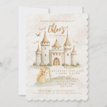 🏰✨ Enchanted Castle Princess 1st Birthday Invites