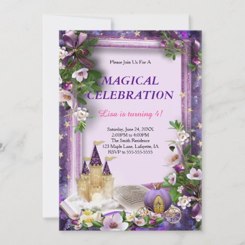 Enchanted Castle Princess Birthday Party Invitation