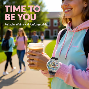 Enchanted Castle Time Stained Glass Fairytale Wall Watch