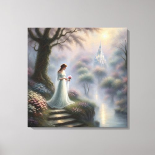 Enchanted Castle With Princess Canvas Print