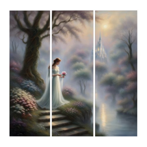 Enchanted Castle With Princess Triptych