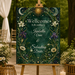Enchanted Celestial Art Nouveau Wedding Foam Board