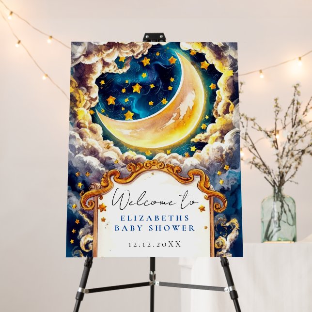 Enchanted Celestial Baby Shower Welcome Sign (In Situ (Stand))