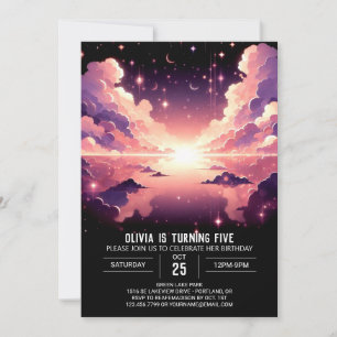 Enchanted Celestial Digital Birthday Invitation
