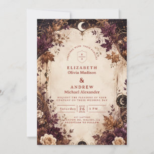 Enchanted Celestial Fall Wedding Invitation