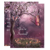 Enchanted Cherry Blossom Garden Butterfly Event Card