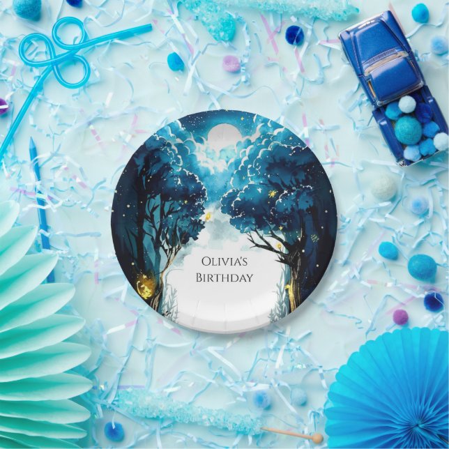 Enchanted Children's Woodland Birthday Paper Plates (Party)