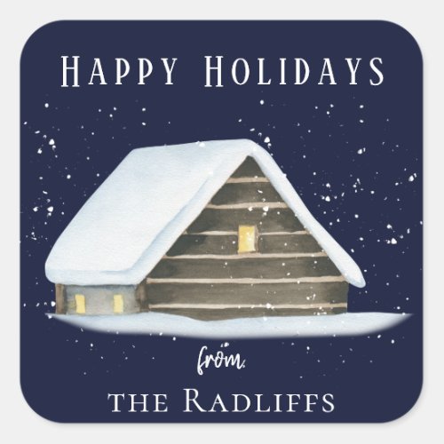 Enchanted Christmas Cabin Personalized Sticker