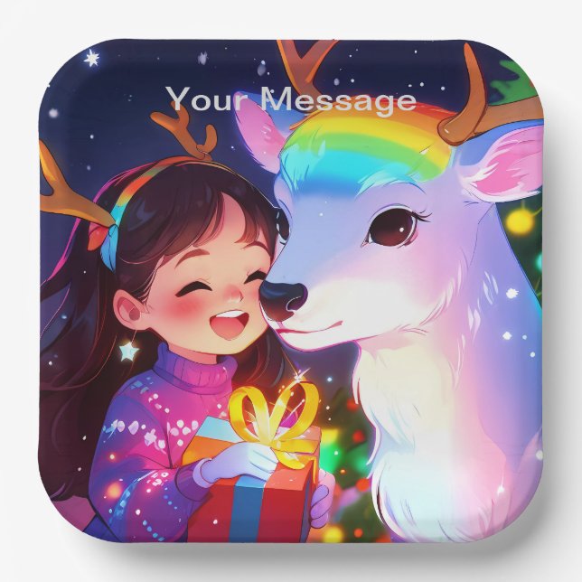 Enchanted Christmas Glow Paper Plates (Front)