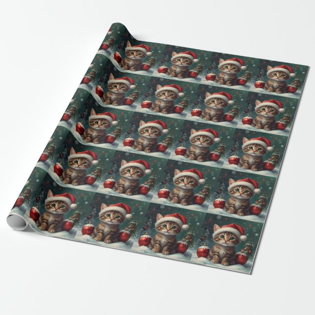 Enchanted Christmas Glow Wrapping Paper (Unrolled)