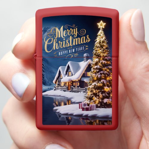 Enchanted Christmas House and Tree Zippo Lighter