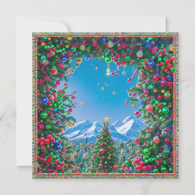 Enchanted Christmas Mountains View Invitation (Front)