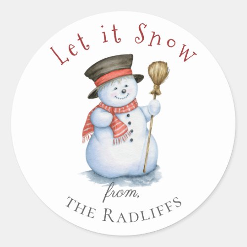 Enchanted Christmas Snowman Personalized Sticker