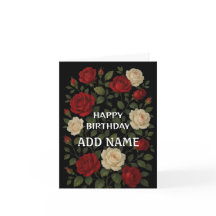 Enchanted Climbing Roses Happy Birthday Card