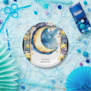 Enchanted Colorful Moon Birthday Paper Plates