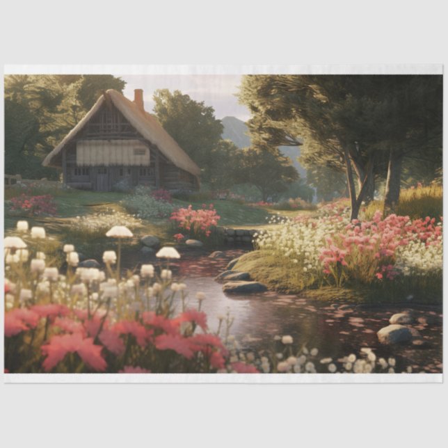 Enchanted Cottage 2 Decoupage Paper (Front)