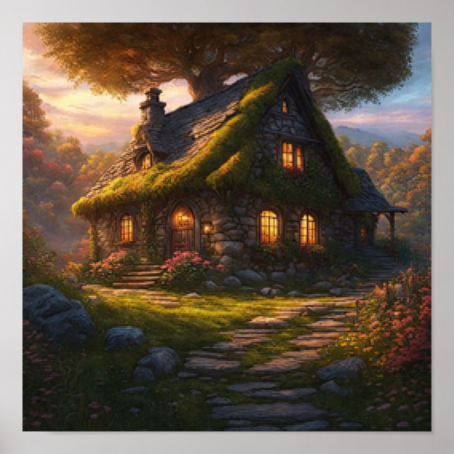 Enchanted Cottage Fairy Tale Cottage Poster (Front)