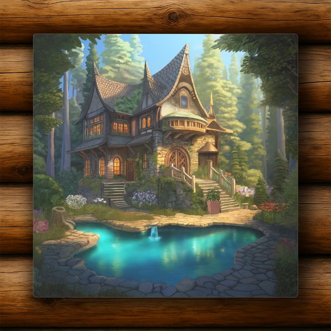Enchanted Cottage With Swimming Pool Metal Print (Creator Uploaded)