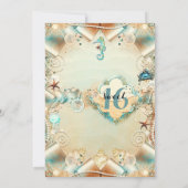 Enchanted Cream Under Sea Pearls Ribbon Sweet 16 Invitation (Back)