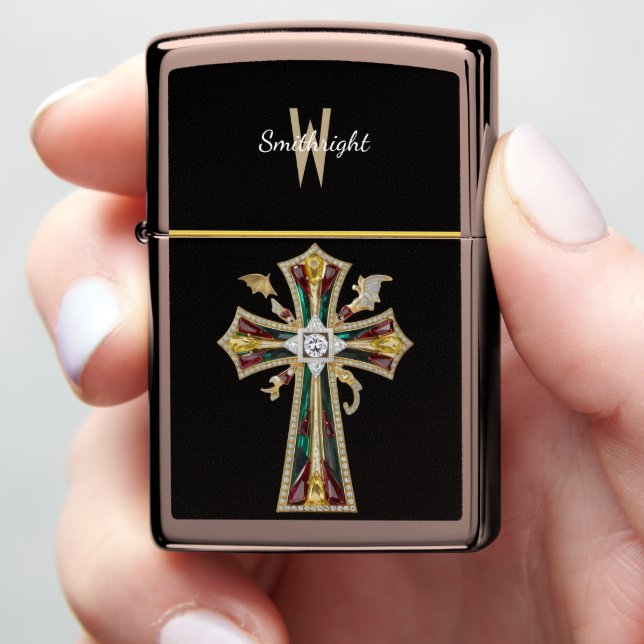 Enchanted Cross of Dragons Zippo Lighter (In Hand)