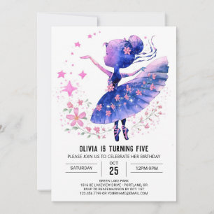 Enchanted Custom Ballerina Birthday Invitation
