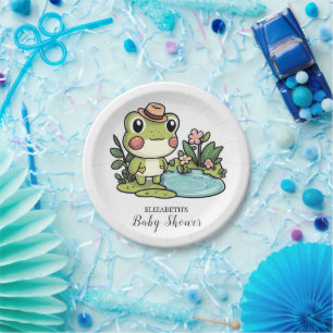 Enchanted Cute Frog Baby Shower Paper Plates