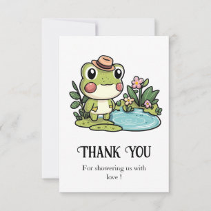 Enchanted Cute Frog Baby Shower Thank You Card