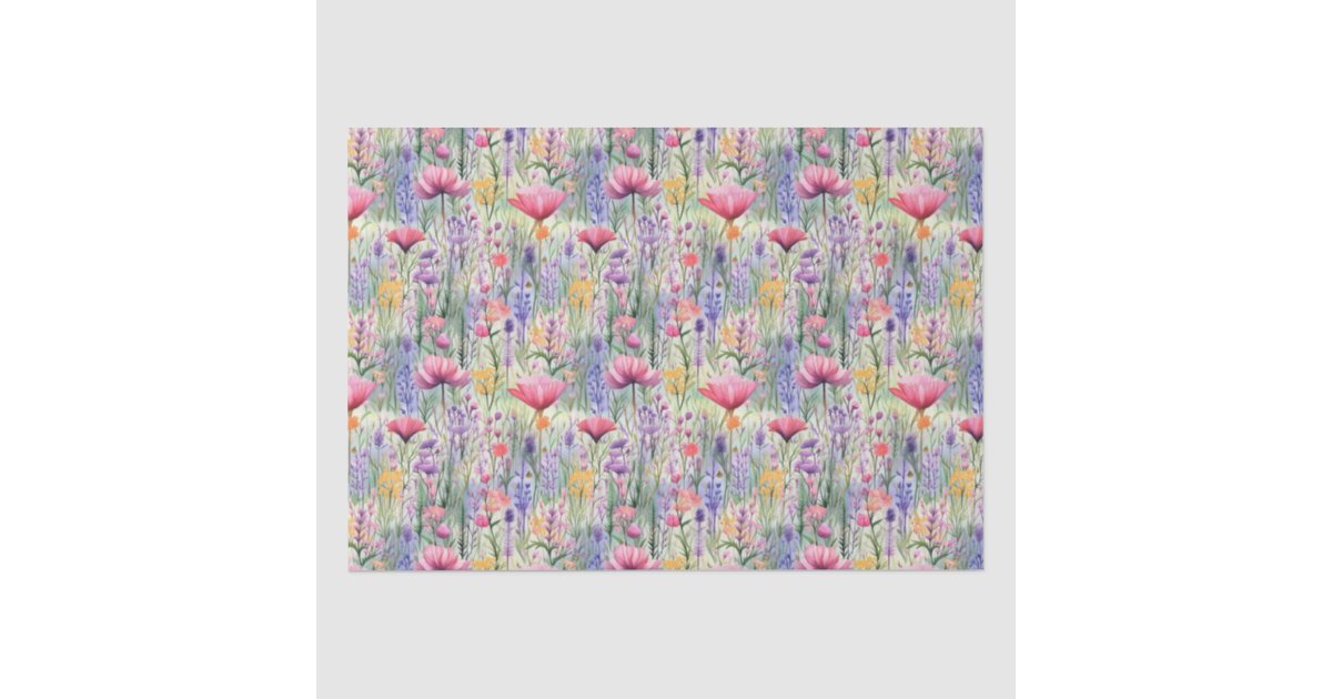 Enchanted Daisy Wildflower Floral Pattern Tissue Paper | Zazzle