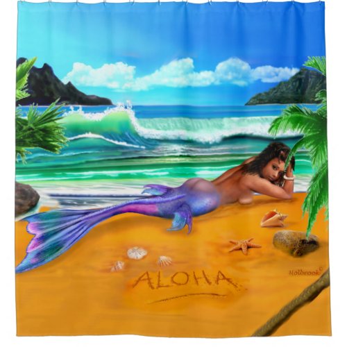 ENCHANTED DARK MERMAID SHOWER CURTAIN