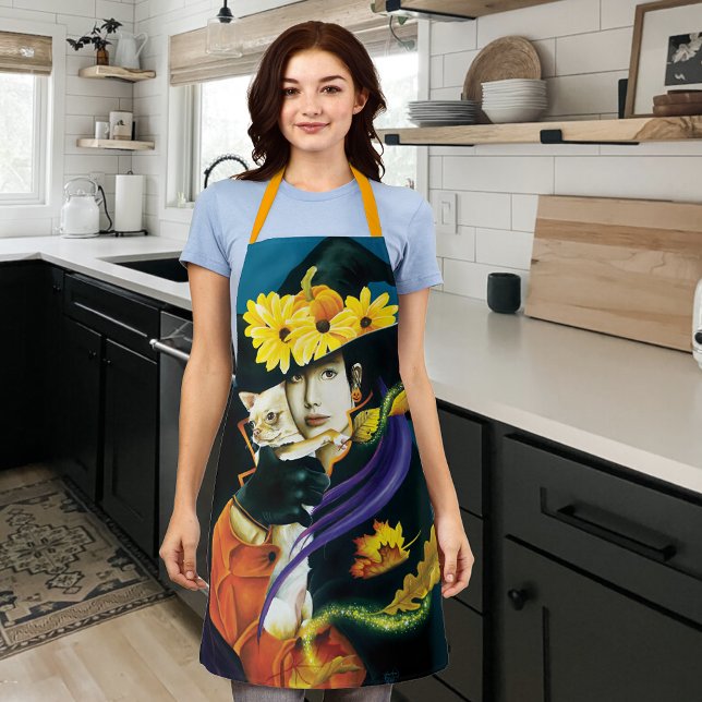Enchanted Dark Surreal Witch Chihuahua Fantasy Apron (Creator Uploaded)