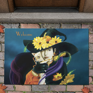 Enchanted Dark Surreal Witch Chihuahua Fantasy Doormat