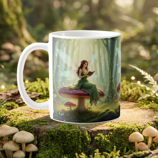 Enchanted Day Fairy Reading a Book Coffee Mug (Creator Uploaded)