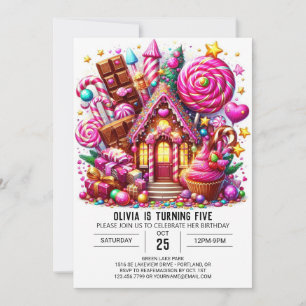 Enchanted Digital Candyland Digital Birthday Invitation