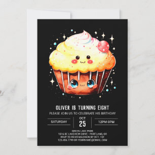 Enchanted Digital Cupcake Muffin Birthday Invitation