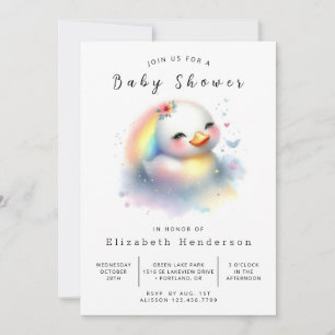 Enchanted Digital Duck Baby Shower Invitation