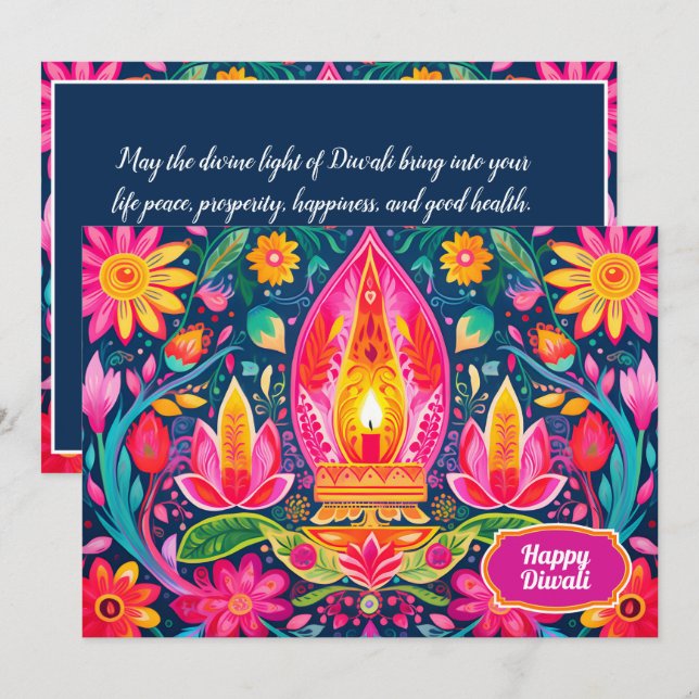 Enchanted Diwali Gardens card (Front/Back)