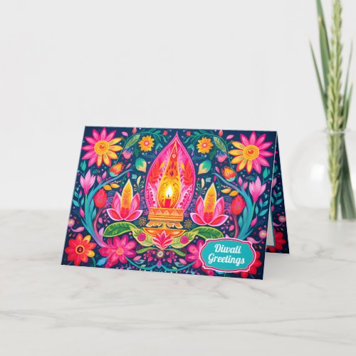 Enchanted Diwali Gardens Holiday Card