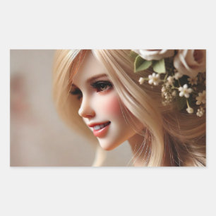 "Enchanted Dolls: Guardians of Dreams and Precious Rectangular Sticker