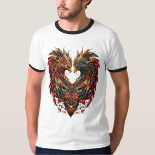 Enchanted Dragon Stain Glass Design T-Shirt