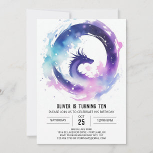  Enchanted Dragon Whimsy Birthday Invitation
