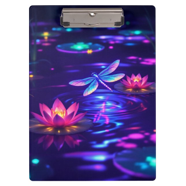 Enchanted Dragonfly Glow Clipboard | Bioluminescen (Front)