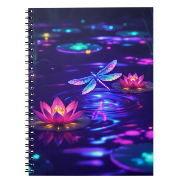 Enchanted Dragonfly Glow Notebook | 6.5x8.75”  (Front)