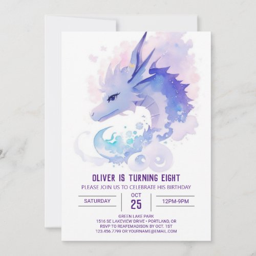 Enchanted Dragons Birthday Dreamland Invitation