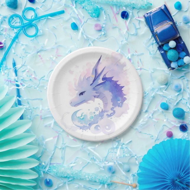 Enchanted Dragon's Birthday Dreamland Paper Plates (Party)