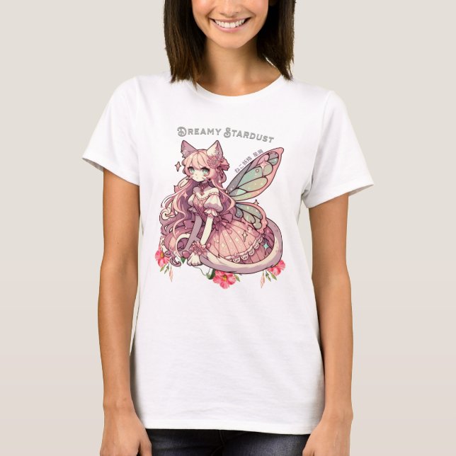 Enchanted Dreamy Stardust-A Cat Fairycore Fantasy T-Shirt (Front)