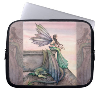 Enchanted Dusk Fairy and Dragon Laptop Sleeve
