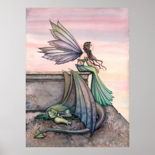 Enchanted Dusk Fairy Dragon Poster