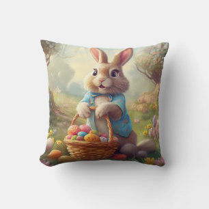 Enchanted Easter - Whimsical Bunny  Throw Pillow